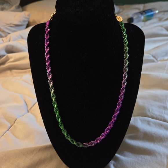 By Alexa Rae Ombre Green and Purple Paradise Rope Chain Necklace. - Picture 2 of 6